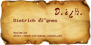 Dietrich Ágnes névjegykártya
