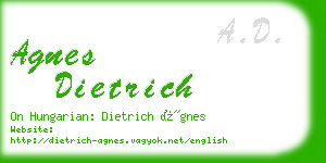 agnes dietrich business card